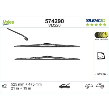 Set Stergatoare Valeo Silencio Perf. 525/475 Mm