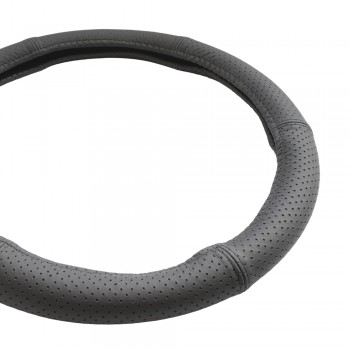 Husa Volan Piele Naturala Perforata Negru 42-44 Cm