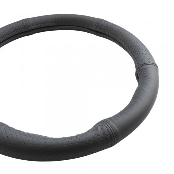 Husa Volan Piele Naturala Semi Perforata Negru 35-37 Cm