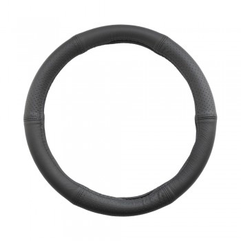 Husa Volan Piele Naturala Semi Perforata Negru 37-39 Cm