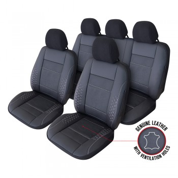 Set Huse Scaun Exclusive Leather Atlas Negru Umb-W