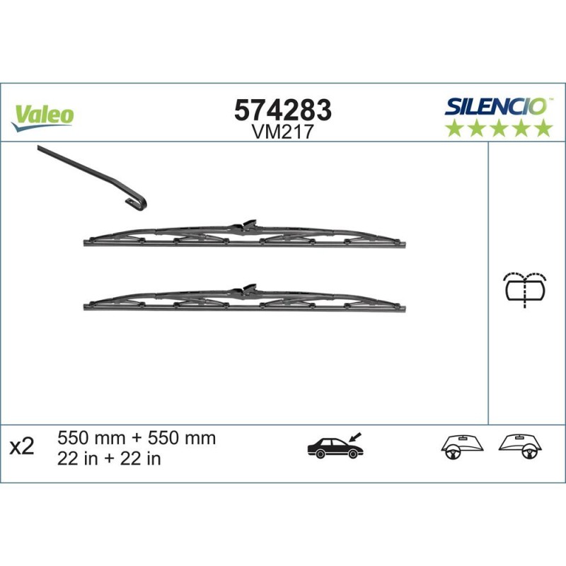 Set Stergatoare Valeo Silencio Conventional 700/650 Mm Vm218