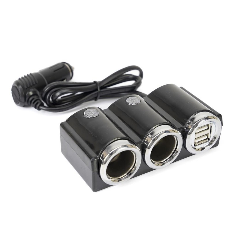 Incarcator Auto Spliter Pni Lighter 20 12V/24V, Cu 2 Iesiri Bricheta, 2 X Usb (1A), Indicator Led
