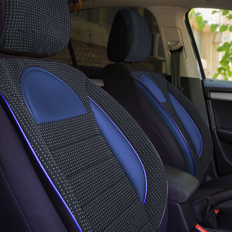 Set Huse Scaun Racing Negru - Albastru