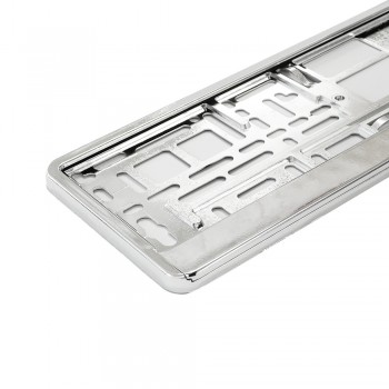Suport Numar Inmatriculare Mega Drive Metalizat Silver 1 Buc