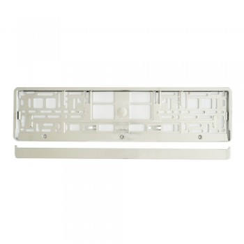 Suport Numar Inmatriculare Mega Drive Metalizat Silver 1 Buc