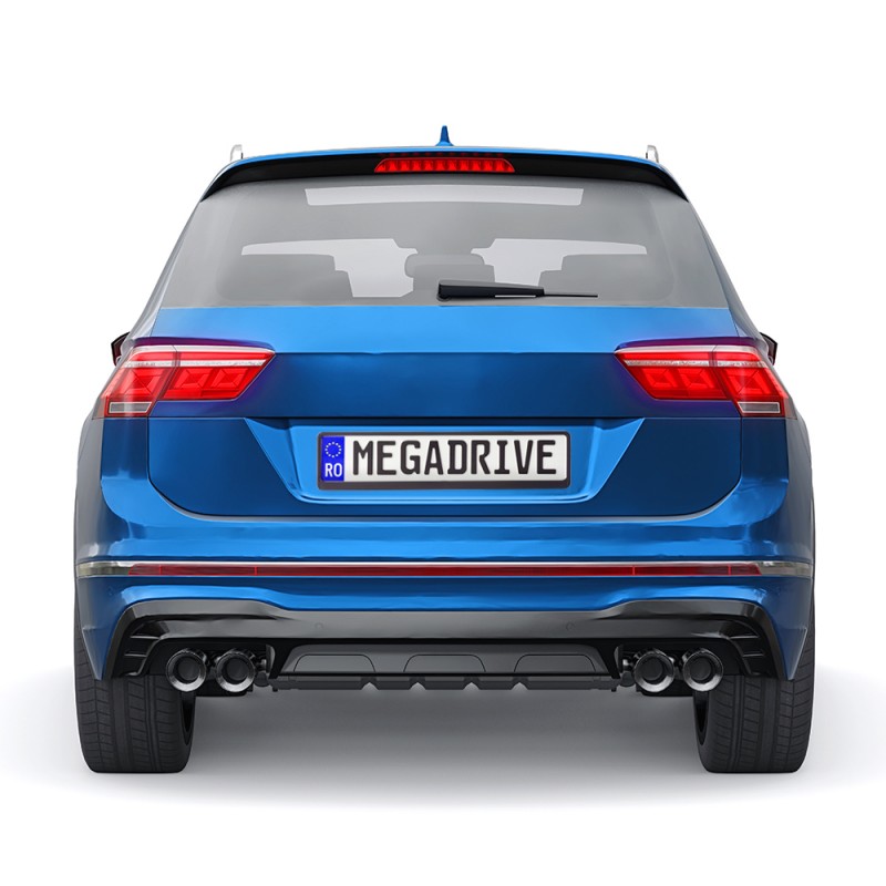 Suport Numar Inmatriculare Mega Drive Metalizat Negru 1 Buc