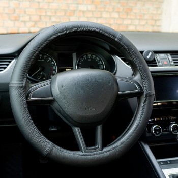 Husa Volan Piele Naturala Negru 39-41 Cm