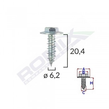 Surub Cu Saiba Alfa Romeo Fiat 6.2X20.4Mm Set 10 Buc