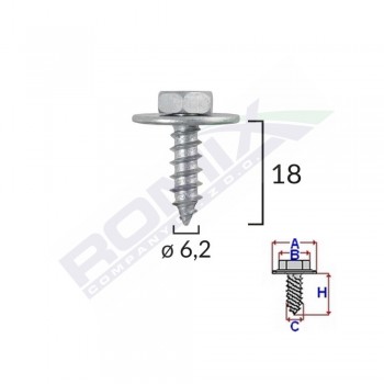 Surub Fixare Elemente Motor Pentru Toyota 6.2X18Mm Set 10 Buc