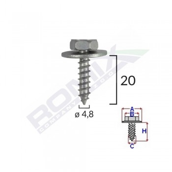 Surub Fixare Elemente Motor Pentru Toyota 4.8X20Mm Set 10 Buc