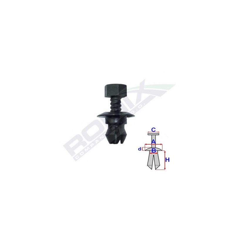 Clips Fixare Pentru Vw, Audi 8.5X10.6Mm Negru - Set 10 Buc