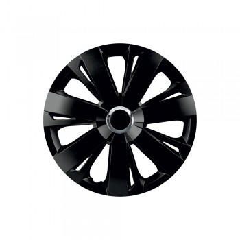 Set Capace Roti 15` Negre Cu Inel Cromat Energy