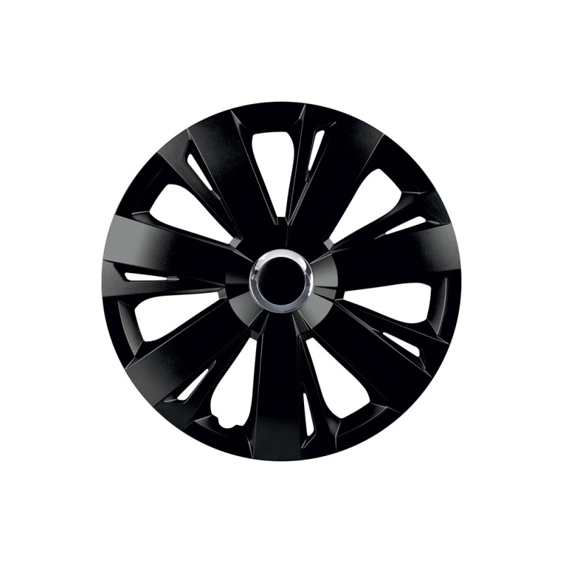 Set Capace Roti 15` Negre Cu Inel Cromat Energy