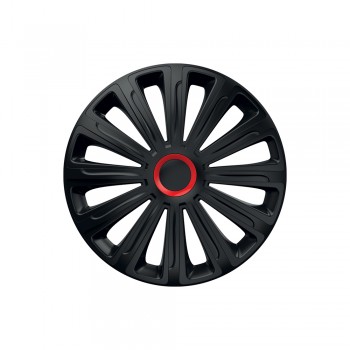 Set Capace Roti 15` Negre Cu Inel Rosu Trend