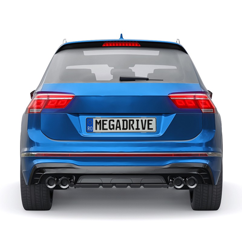 Suport Numar Inmatriculare Mega Drive Fara Rame Set 4 Buc (Fata + Spate) Transparent