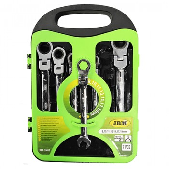 Set De 7 Chei Combinate Cu Clichet Si Cap Rotativ Jbm