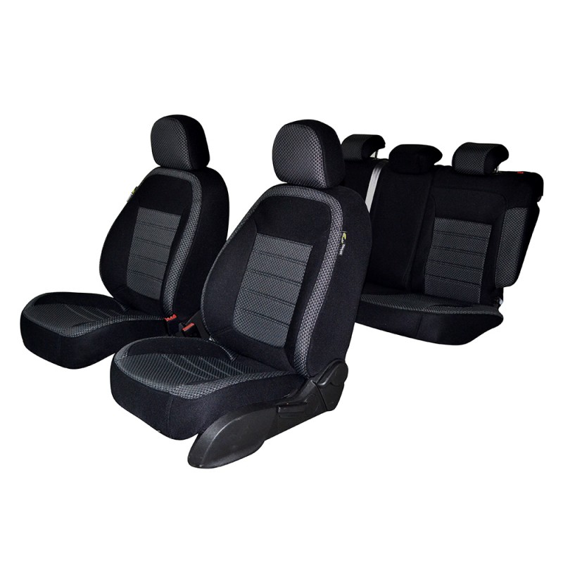 Set Huse Scaun Umbrella Pentru Nissan Juke 2010-2020 (Bancheta Fractionata) Cu Tetiere Spate In Forma De L