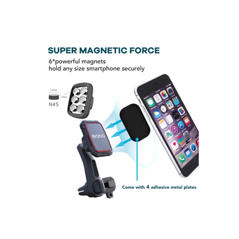 Suport Telefon Magnetic Auto Cu Fixare In Grila De Ventilatie Si Brat Reglabil