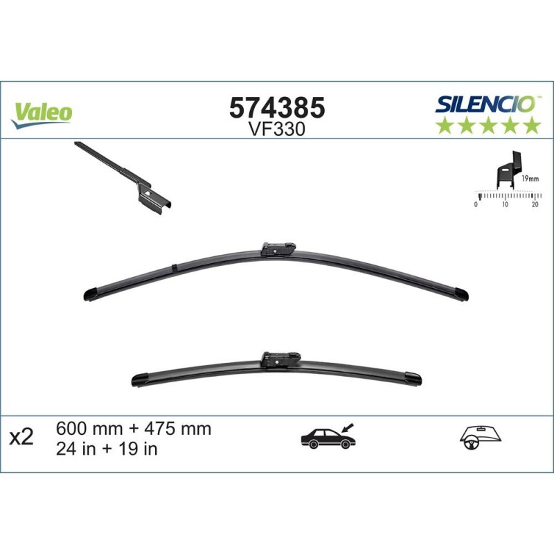 Set Stergatoare Valeo Silencio X.trm 600/475 Mm Vf330