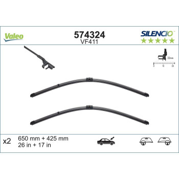 Set Stergatoare Valeo Silencio X.trm 650/425 Mm Vf411