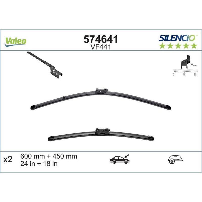 Set Stergatoare Valeo Silencio X.trm 600/450 Mm Vf441