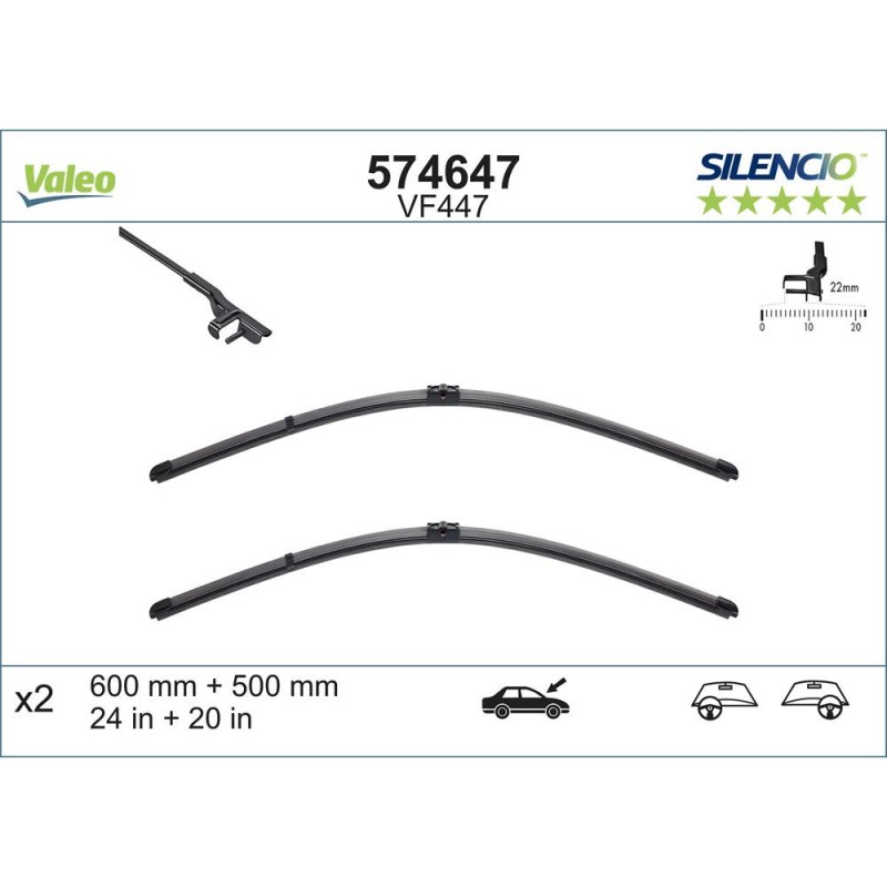 Set Stergatoare Valeo Silencio X.trm 600/500 Mm Vf447