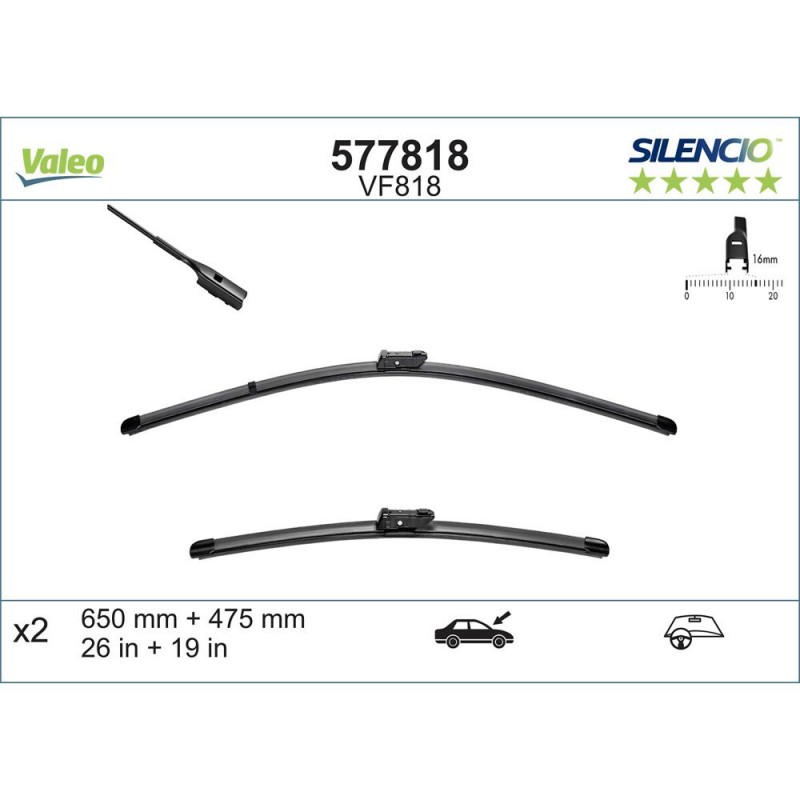 Set Stergatoare Valeo Silencio X.trm 650/475 Mm Vf818