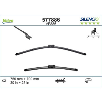 Set Stergatoare Valeo Silencio X.trm 750/700 Mm Vf886